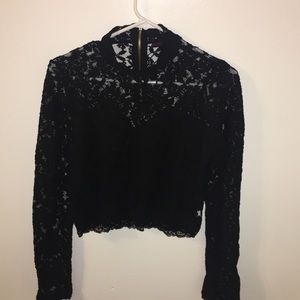 Material girl Lace long sleeve Crop Top